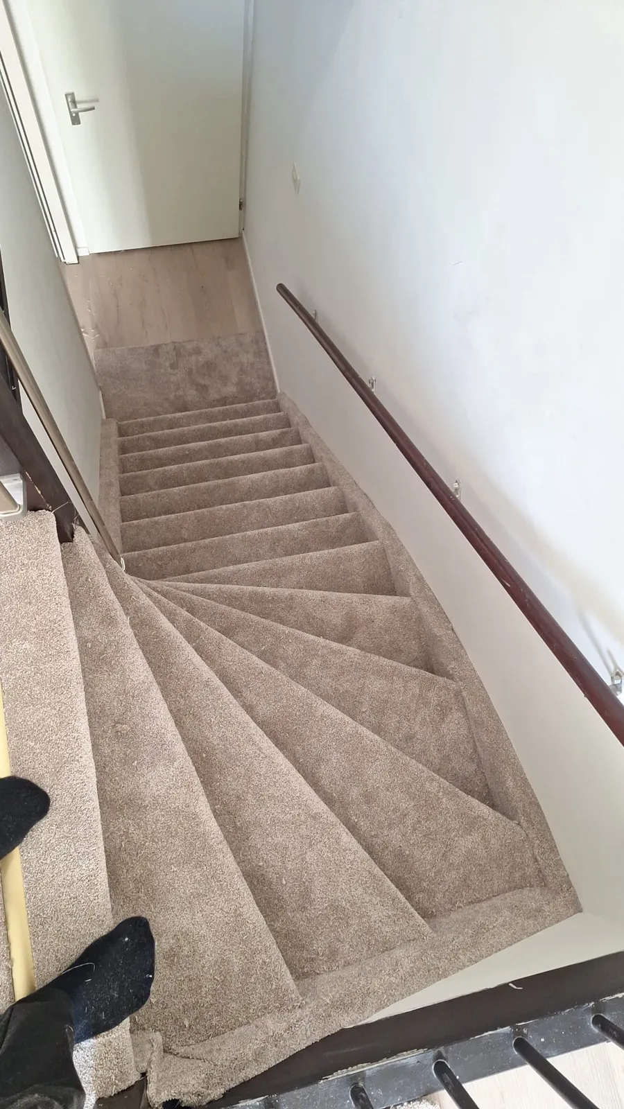 QA Renovatie: trap tapijt wenteltrap